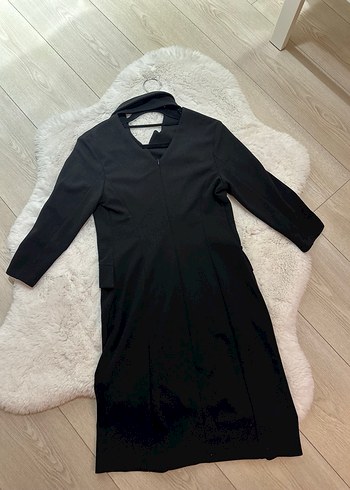 Siyah Kadın  mini Düğmeli elbise - Görsel 6