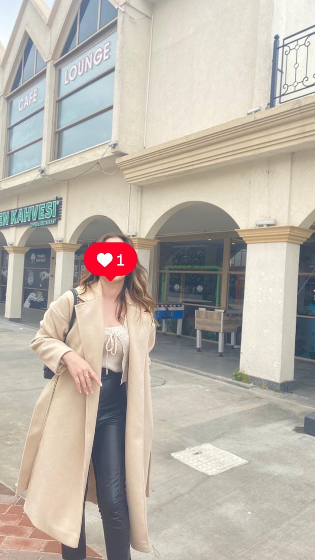 OXXO Kadın Bej Uzun Oversize Kaban - Görsel 2