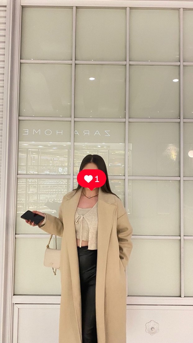 OXXO Kadın Bej Uzun Oversize Kaban - Görsel 4