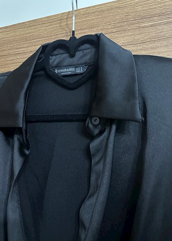 stradivarius Uzun Kollu, V Yakalı Siyah Kadın Elbise - Görsel 9