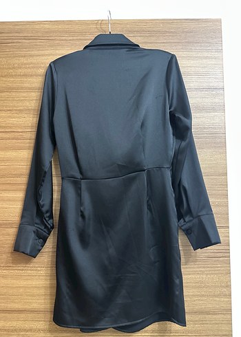 stradivarius Uzun Kollu, V Yakalı Siyah Kadın Elbise - Görsel 6