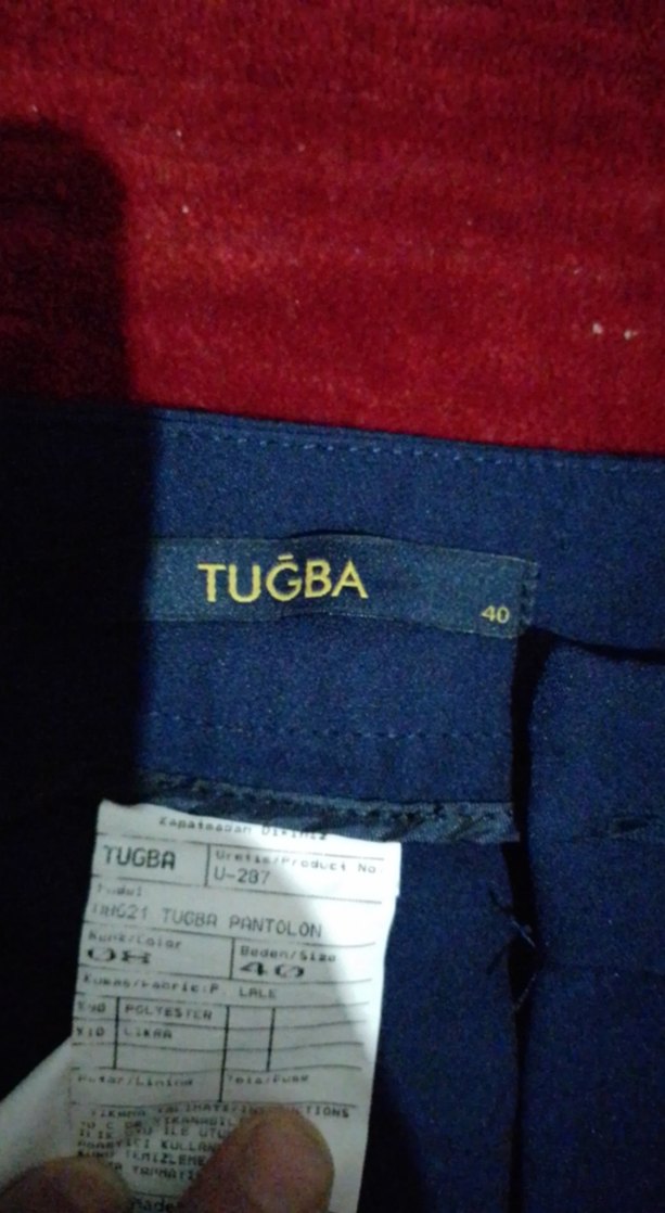 Kadın Lacivert Pilili Kumaş Pantolon - Görsel 2