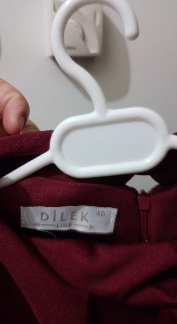 Bordo Kadın Uzun Drapeli Elbise - Görsel 5