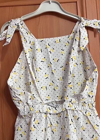 Zara Çiçek desenli Beyaz Uzun Tulum - Görsel 6