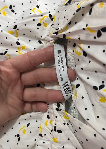 Zara Çiçek desenli Beyaz Uzun Tulum - Görsel 2