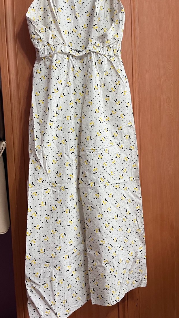 Zara Çiçek desenli Beyaz Uzun Tulum - Görsel 5