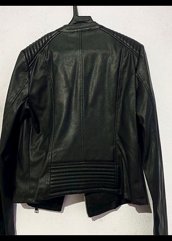 Kadın Siyah Deri Ceket - Görsel 3