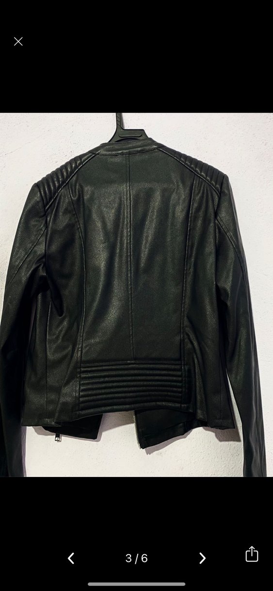 Kadın Siyah Deri Ceket - Görsel 3