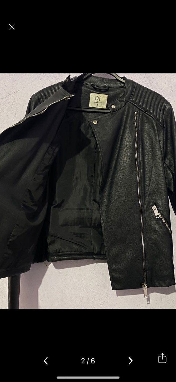 Kadın Siyah Deri Ceket - Görsel 2