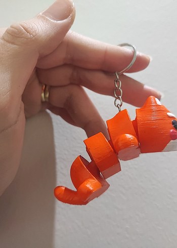 Turuncu Zincirli kedi Anahtarlık - Görsel 2