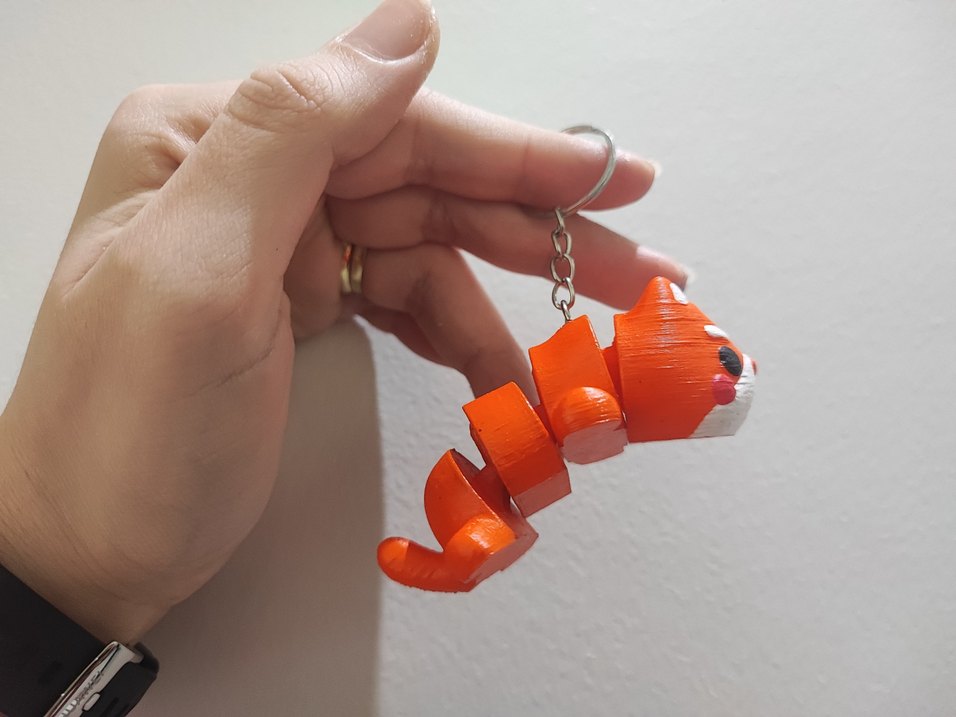 Turuncu Zincirli kedi Anahtarlık - Görsel 2