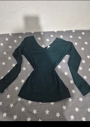 Koyu Yeşil Vyaka Uzun Kollu body vintage - Görsel 2