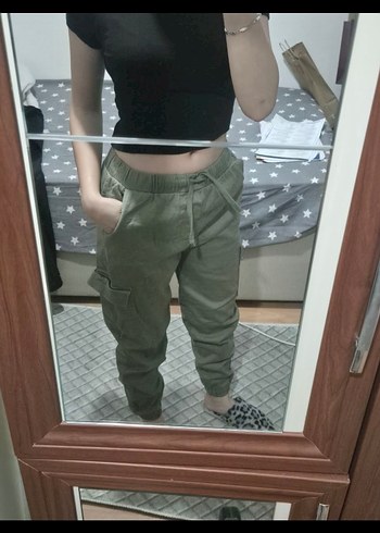 Haki Yeşil Jogger Kesim Kargo Pantolon - Görsel 3