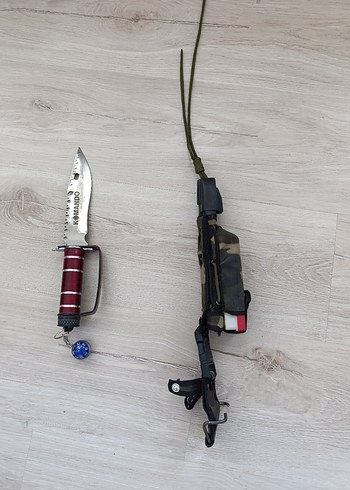 Bordo (Halmak)Komando Bıçağı ve Kamuflaj Kılıfı - Görsel 3