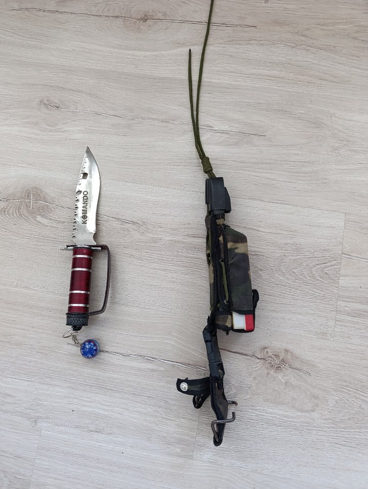 Bordo (Halmak)Komando Bıçağı ve Kamuflaj Kılıfı - Görsel 3