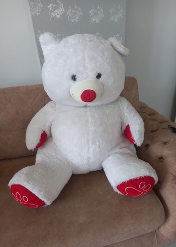 Beyaz ve Kırmızı Peluş Ayıcık
