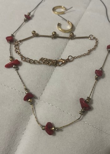 Accessorize Altın Renkli Kısa Zincirli Bohem Kolye bileklik küpe