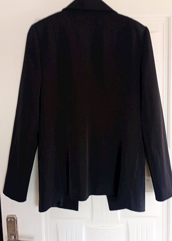 38 Beden siyah Renk Siyah Düğmeli Kadın Midi Blazer Ceket