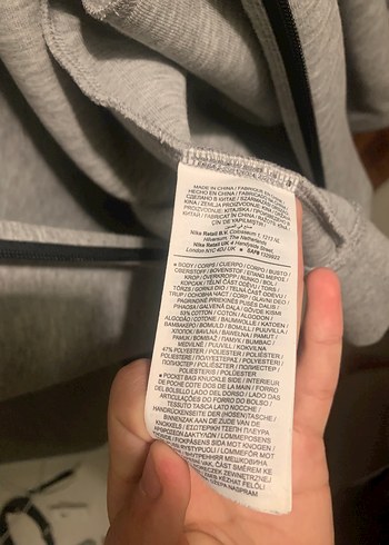 Gri Nike tech fleece Fermuarlı Erkek Sweatshirt - Görsel 3