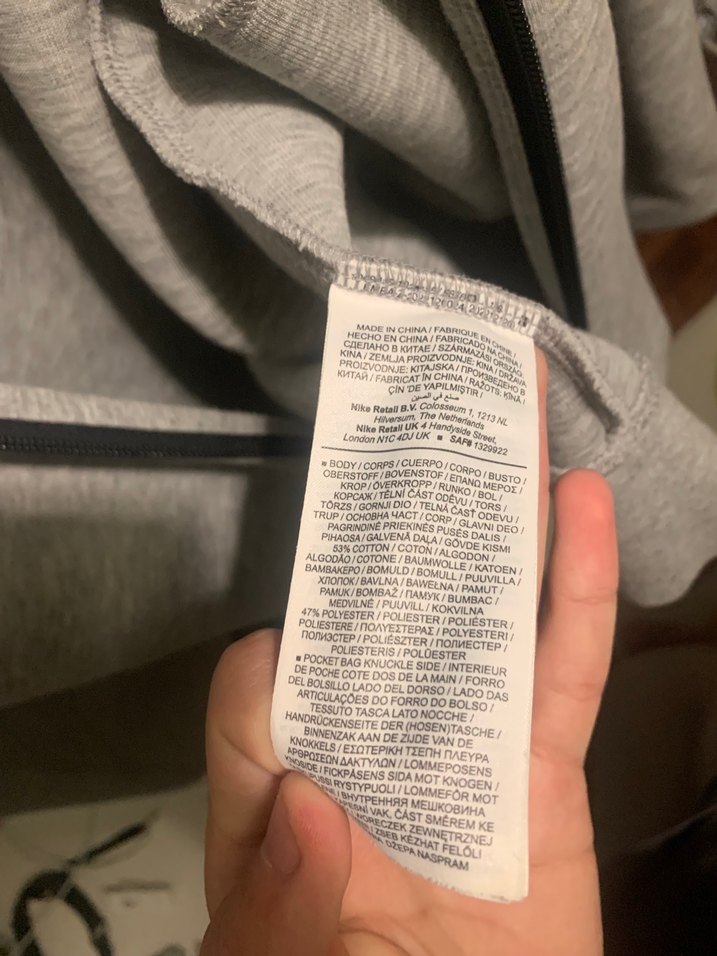 Gri Nike tech fleece Fermuarlı Erkek Sweatshirt - Görsel 3