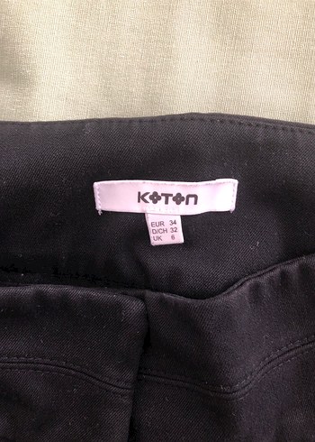 34 Beden Kadın Siyah Kumaş Kemerli Pantolon