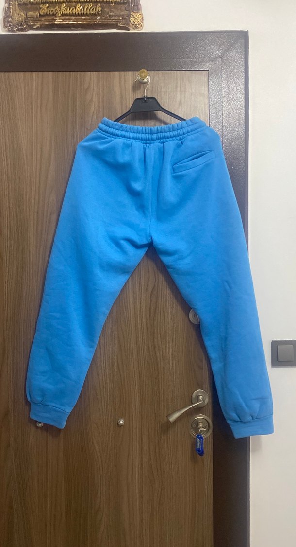 Kahverengi ve mavi paçası lastikli erkek eşofman Altı - Görsel 2