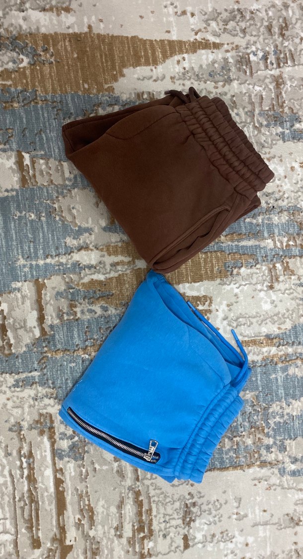 Kahverengi ve mavi paçası lastikli erkek eşofman Altı - Görsel 5