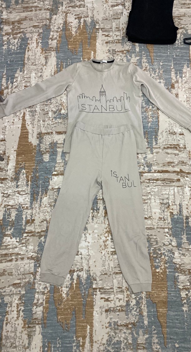 Gri Uzun Kollu İstanbul Baskılı Sweatshirt - Görsel 5