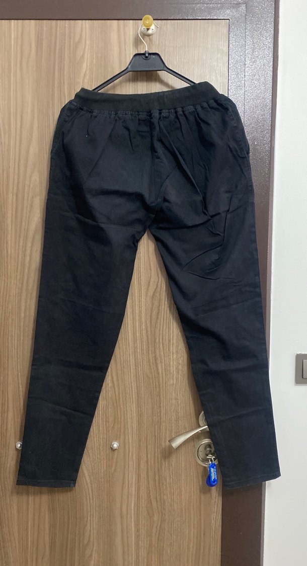Siyah çocuk beli lastikli Pantolon - Görsel 2