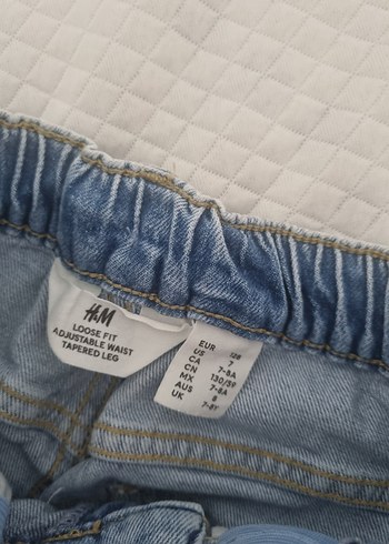 8 Yaş Beden kiz çocuk Mavi Bol Kesim Midi Boy Kot Pantolon