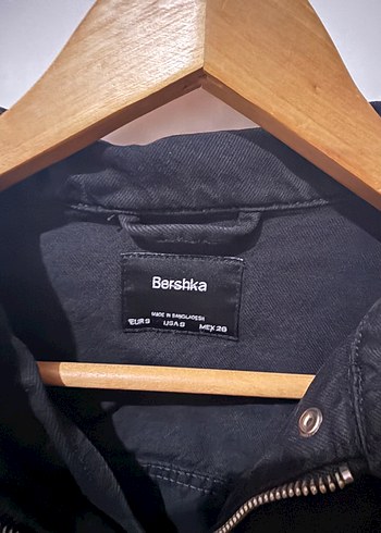 s Beden siyah Renk Bershka Siyah Denim Ceket Crop