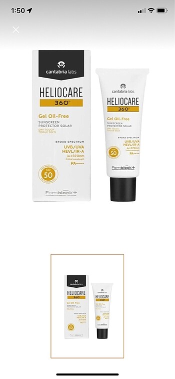 Heliocare gel oil free güneş kremi