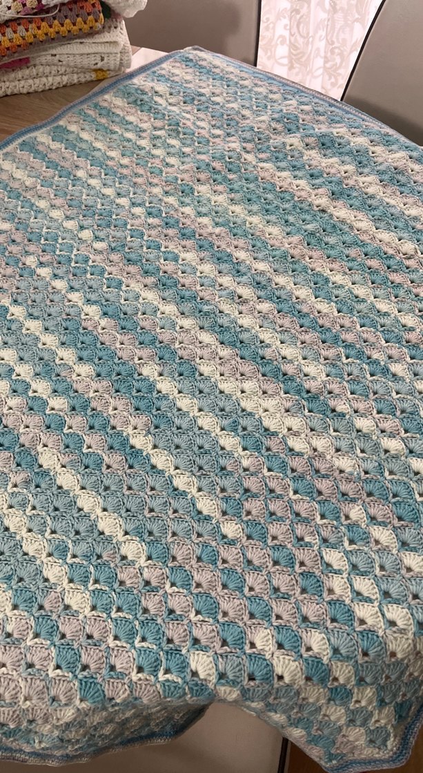 Çok Renkli Örgü Bebek Battaniyesi - Görsel 3