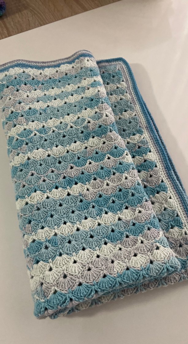 Çok Renkli Örgü Bebek Battaniyesi - Görsel 2