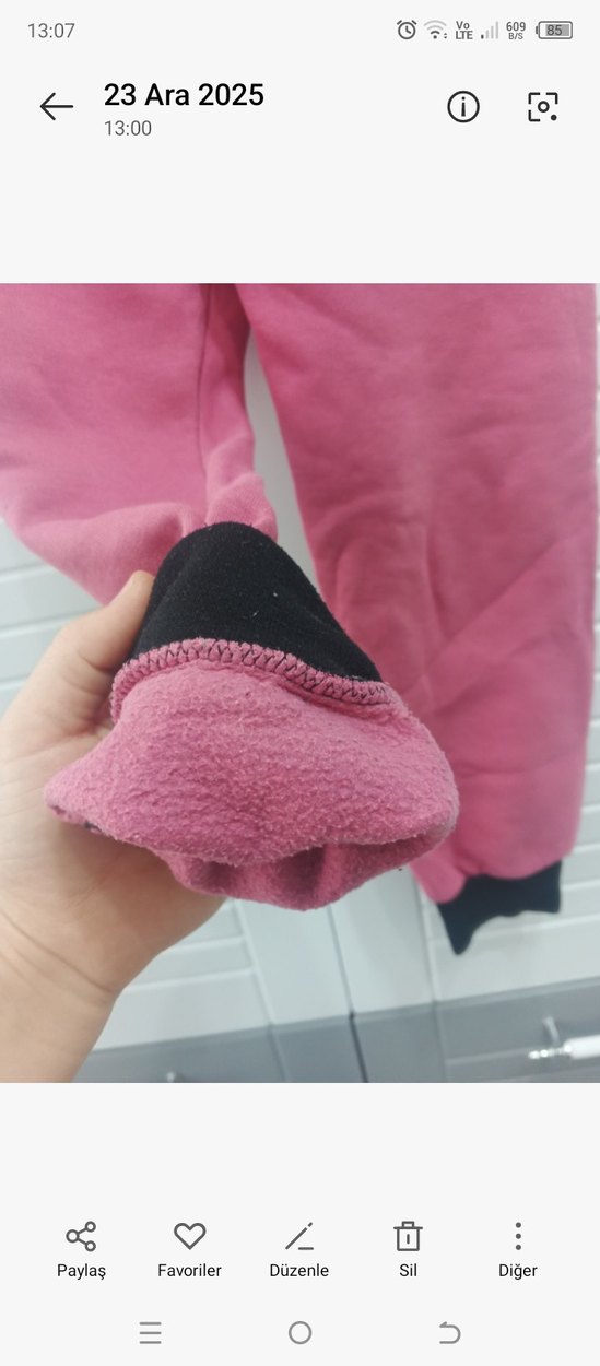 Pembe Rahat Kesim Kız Eşofman Altı - Görsel 3