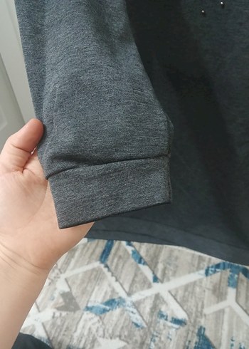 Gri Uzun Kollu Triko Elbise - Görsel 3