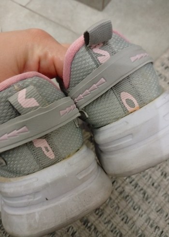 Kız Çocuk Gri Sneaker -  Cırt Cırtlı - Görsel 5