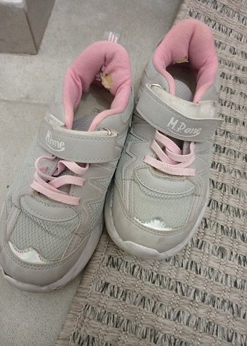 Kız Çocuk Gri Sneaker -  Cırt Cırtlı - Görsel 8