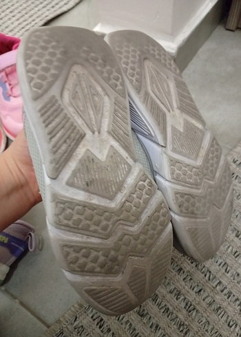 Kız Çocuk Gri Sneaker -  Cırt Cırtlı - Görsel 9