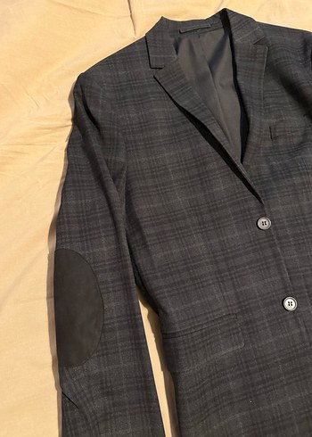 H&M 50 Beden Gri Erkek Regular Fit Düğmeli Takım Ceket - Görsel 2