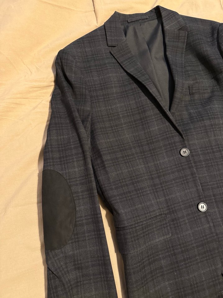 H&M 50 Beden Gri Erkek Regular Fit Düğmeli Takım Ceket - Görsel 2