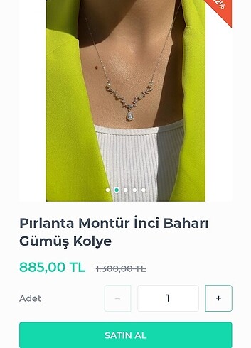  Beden beyaz Renk Pırlanta montür inci baharı gümüş kolye