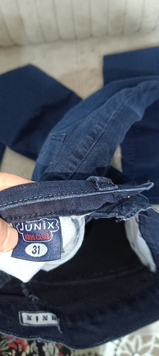 Düğmeli Koyu Mavi Kadın Denim Pantolon - Görsel 2