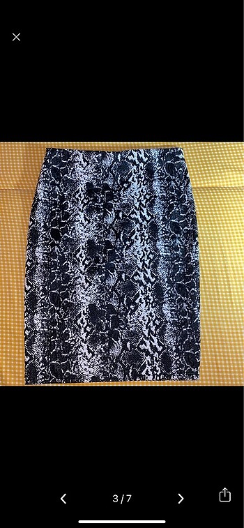 xl Beden Deri-Zebra Desenli Kalem Etek