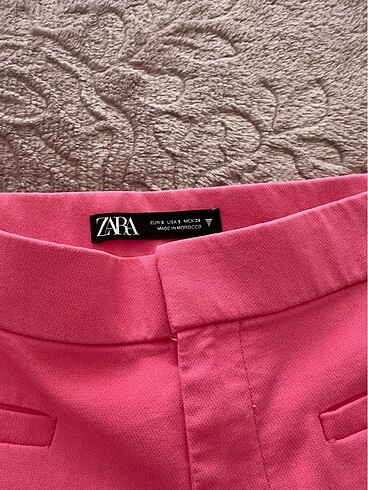 s Beden pembe Renk Zara Crop Flare Pantolon