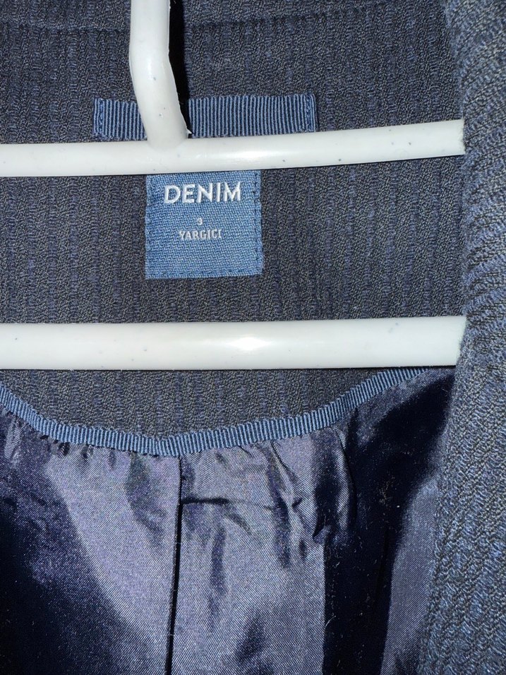 Düğmeli Lacivert içi astarlı Kemerli Uzun Kaban Yargıcı marka - Görsel 5