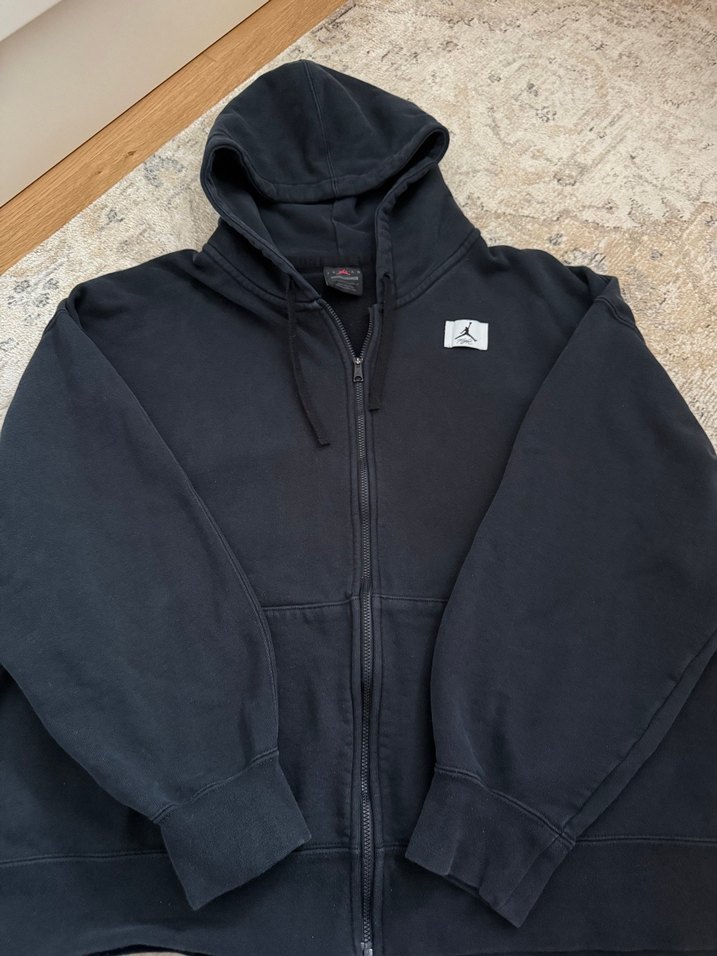 Siyah Kapüşonlu Fermuarlı  Sweatshirt Nike L beden - Görsel 2