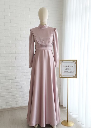 Pembe tesettür abiye