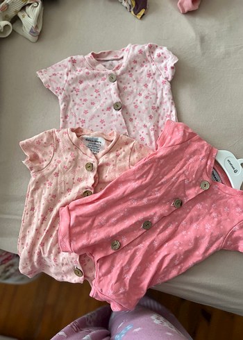 Düğmeli Pembe Bebek Kız Tulum - Görsel 3