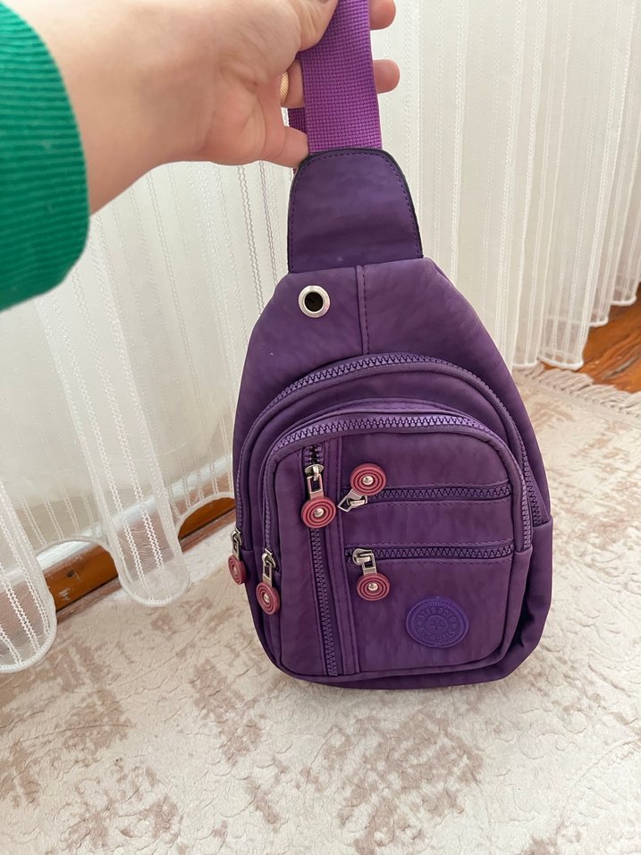 Mor  2 li Renkli Kadın Çapraz Çanta - Görsel 5